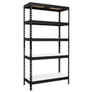 1x MSR Garage Shelving - 1800mm High - Up to 250kg - White Coated MDF Decks - Black