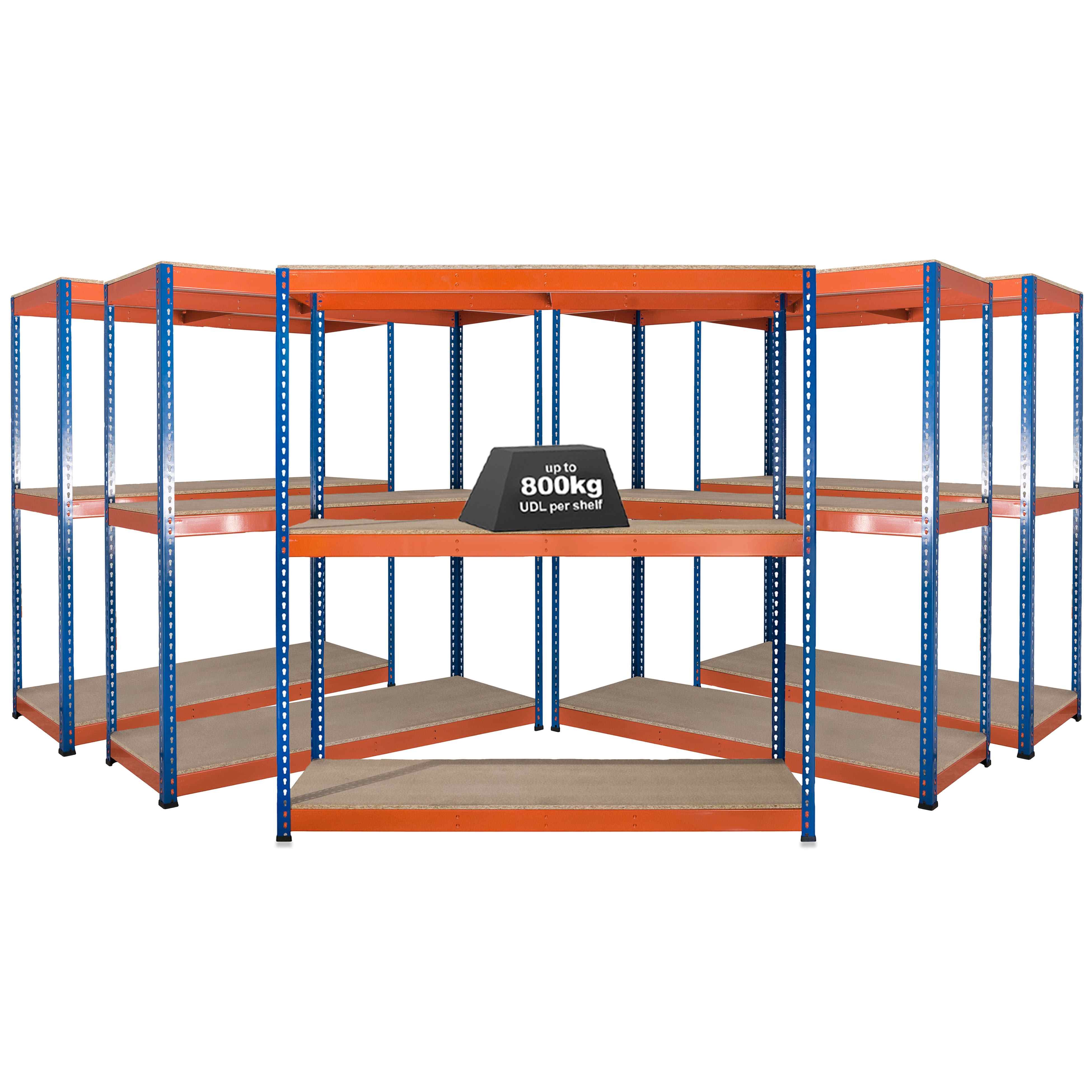 5x Storalex SX800 Industrial Shelving 1980mm High 800kg - Tufferman