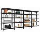 4x MSR Garage Shelving - 1800mm High - Up to 250kg - White Coated MDF Decks - Black