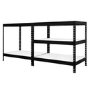 3x MSR Heavy Duty Shelving - 1800mm High - Up to 250kg - Light Larch Coated MDF Decks - Black