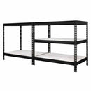 1x MSR Garage Shelving - 1800mm High - Up to 250kg - Light Larch Coated MDF Decks - Black