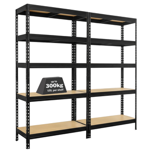 2x MSR Garage Shelving - 1800mm High - Up to 300kg - Black