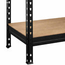 3x MSR Garage Shelving - 1800mm High - Up to 250kg - Elm Coated MDF Decks - Black