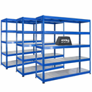 3x SX400 Industrial Shelving - 2440mm High - 400kg - Steel - Blue