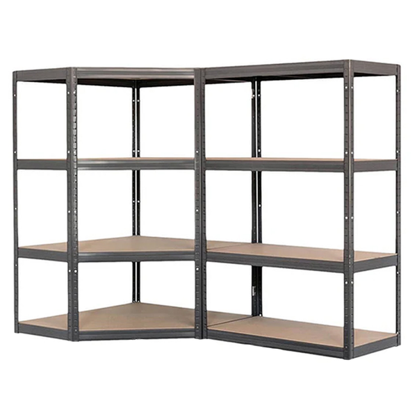 2x VRS Corner Shelving - 1600mm High - 200/280kg - Grey