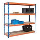 1x CRW Heavy Duty Garage Shelving - 1800mm High - 500kg - Blue & Orange