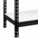 1x MSR Garage Shelving - 1800mm High - Up to 250kg - White Coated MDF Decks - Black