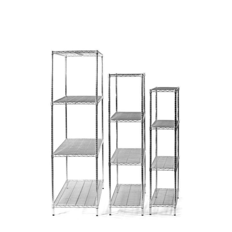 3x Eclipse Chrome Wire Shelving - 2130mm High - 300kg