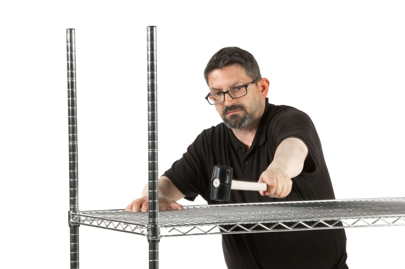 3x Eclipse Chrome Wire Shelving - 2130mm High - 300kg