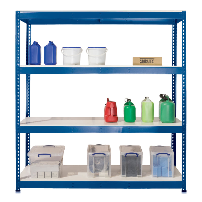 1x SX400 Industrial Shelving - 1677mm High - 400kg - Melamine - Blue