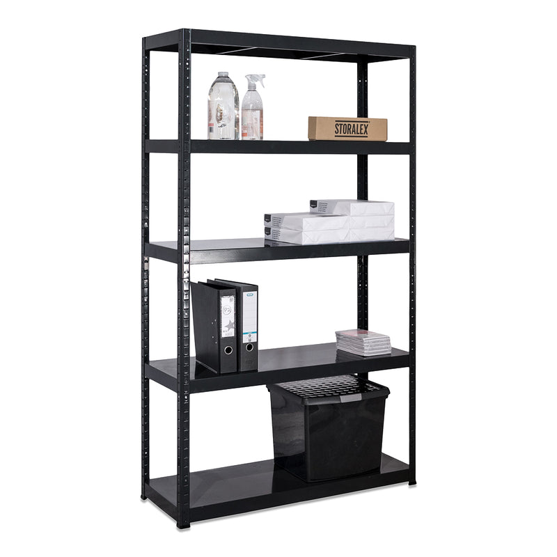 3x MT Metal Shed Shelving - 1800mm High - 90/130kg - Black