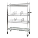 Eclipse Wire Picking Cart With Top Sloping Shelf - 4 Levels