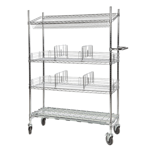 Eclipse Wire Picking Cart With Top Sloping Shelf - 4 Levels