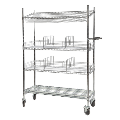 Eclipse Wire Picking Cart With Top Sloping Shelf - 4 Levels