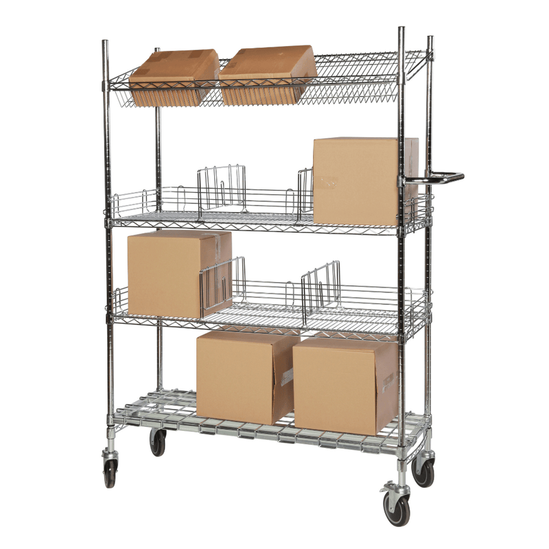 Eclipse Wire Picking Cart With Top Sloping Shelf - 4 Levels