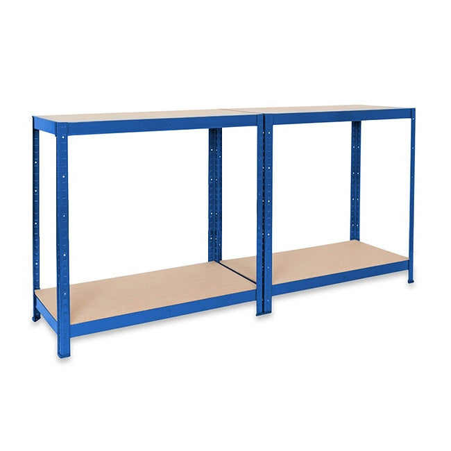 2x VRS Half Height Shelving - 800mm High - 200/280kg - Blue