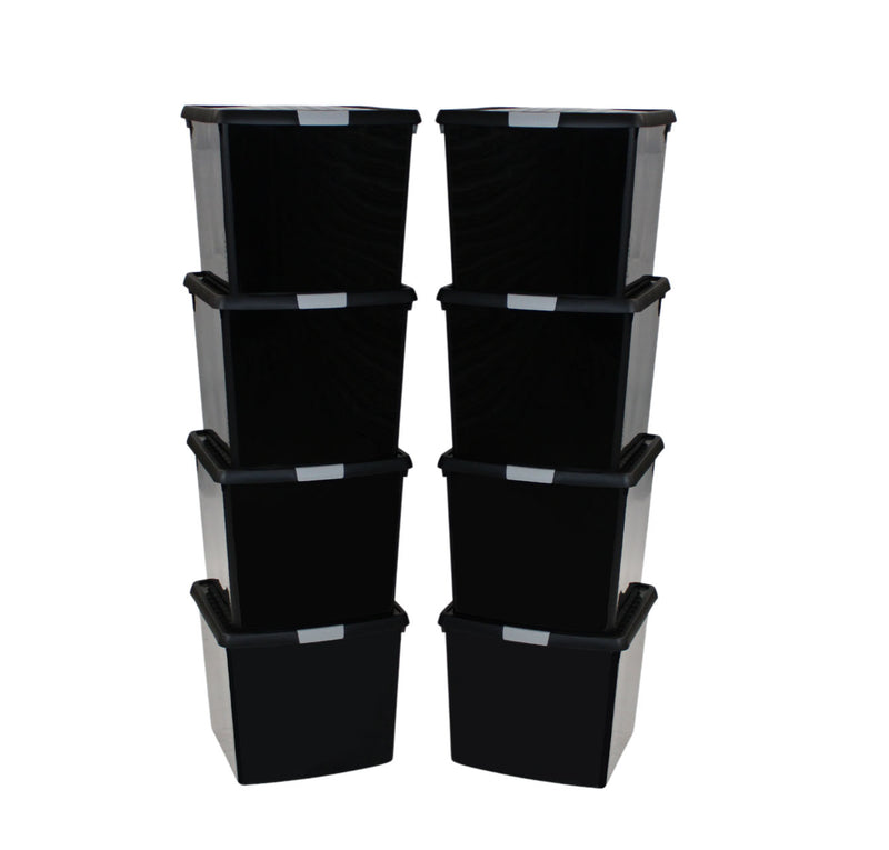 1x CRW Heavy Duty Shelving - 1800mm High - Grey with 8x 37L Wham DIY Plastic Storage Boxes