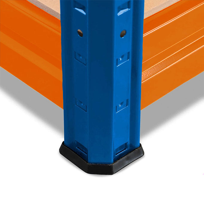 2x HRX Industrial Shelving - 1770mm High - up to 600kg - Blue & Orange