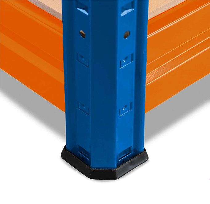 1x HRX Heavy Duty Shelving - 1770mm High - Blue & Orange with 12x 37L Wham DIY Plastic Storage Boxes