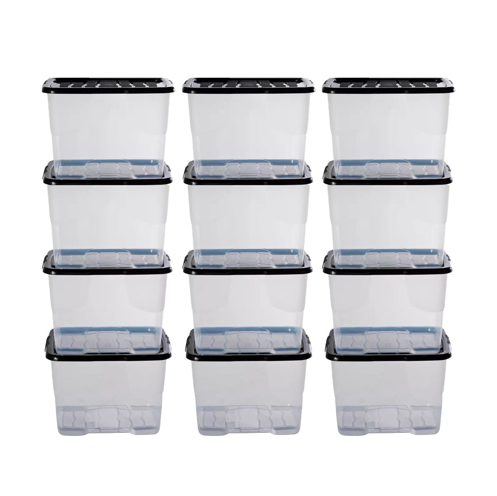 Strata Filing Box 24L Strata Curve Plastic Storage Boxes - Clear