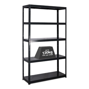 1x MT Metal Shed Shelving - 1800mm High - 90/130kg - Black