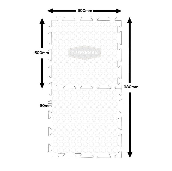 Interlocking Floor Tiles Kit (PVC) - Checker Plate Surface