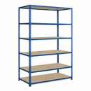 1x SX200 Industrial Shelving - 1830mm High - 200kg - Chipboard - Blue