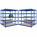 4x SX400 Industrial Shelving - 2440mm High - 400kg - Melamine - Blue