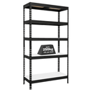1x MSR Garage Shelving - 1800mm High - Up to 250kg - White Coated MDF Decks - Black