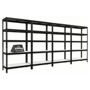 4x MSR Heavy Duty Shelving - 1800mm High - Up to 250kg - White Coated MDF Decks - Black