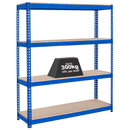 1x CRW Industrial Shelving - 2200mm High - 500kg - Blue