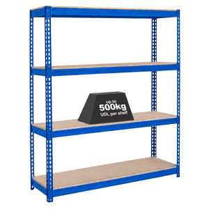 1x CRW Industrial Shelving - 2200mm High - 500kg - Blue