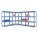 4x VRS Corner Shelving - 1600mm High - 200/280kg - Blue