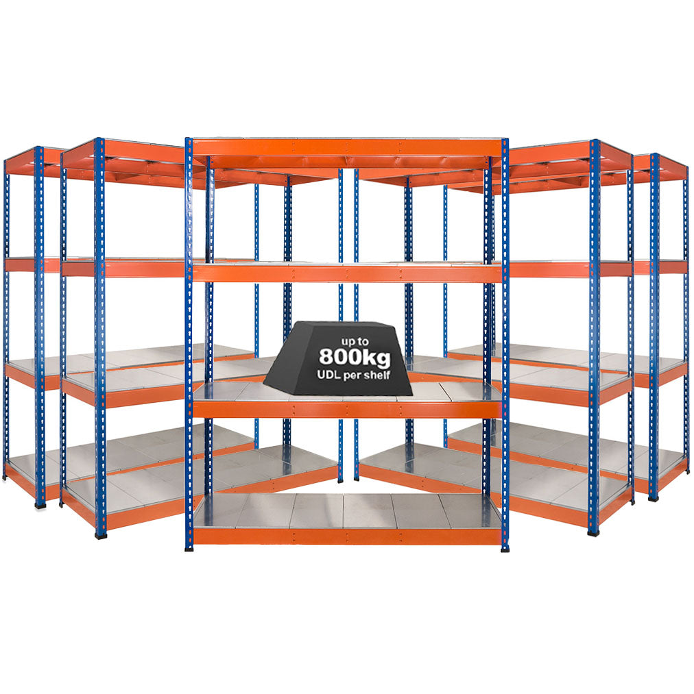 Sp80 Racking 5x Storalex SX800 Steel Shelving 2440mm High 800kg - Tufferman