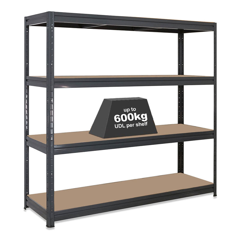 2x HRX Industrial Shelving - 1770mm High & 1x HRX Workbench - 1200mm Wide - Grey