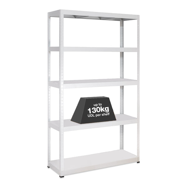 1x MT Metal Shelving - 1800mm High - 90/130kg - White