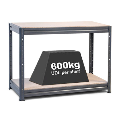 1x HRX Heavy Duty Workbench - 870mm High - 600kg - Grey