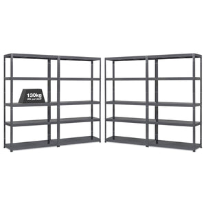 4x MT Metal Shelving - 1800mm High - 90/130kg - Grey
