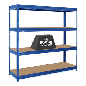 1x HRX Heavy Duty Garage Shelving - 1770mm High - up to 600kg - Blue