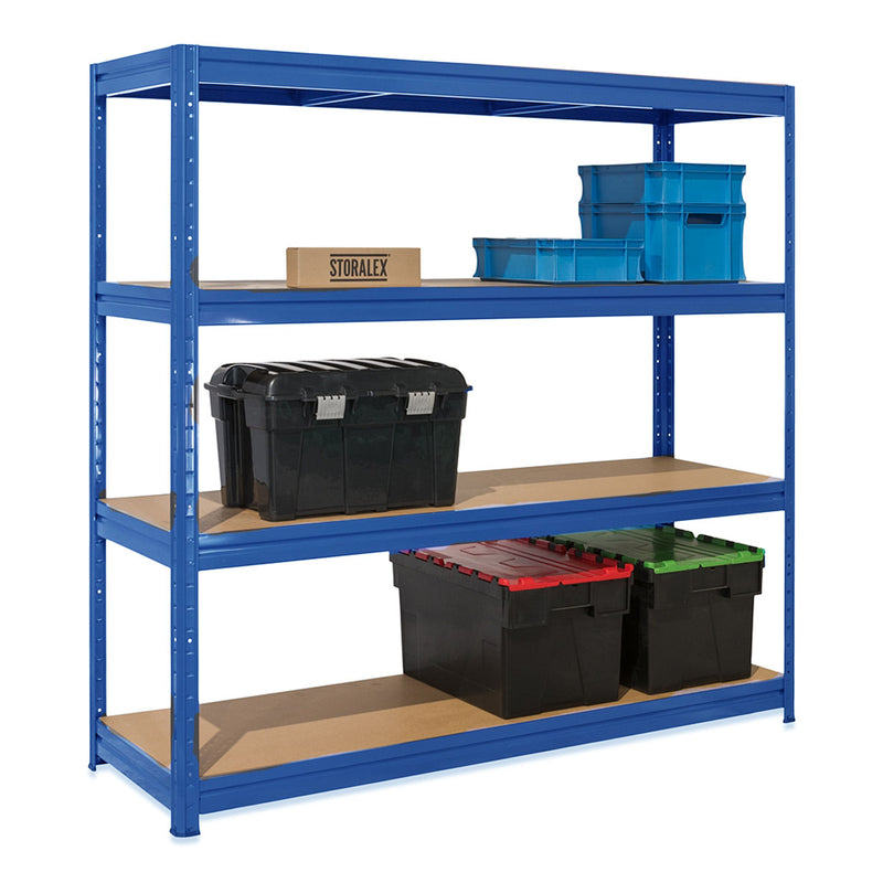 2x HRX Industrial Shelving - 1770mm High & 1x HRX Workbench - 1600mm Wide - Blue