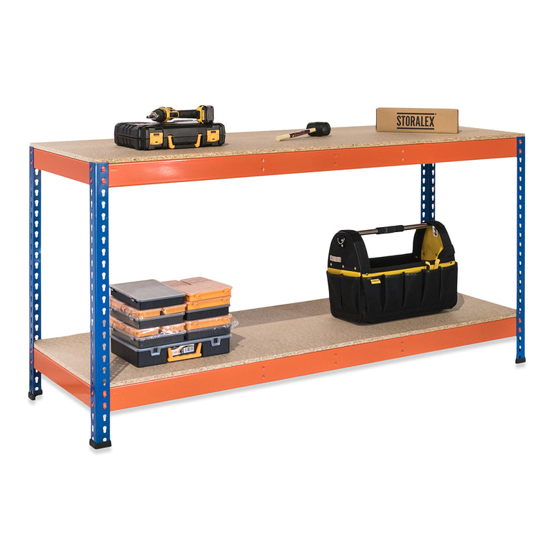 1x SX400 Workbench - 915mm High - 400kg - Chipboard - Blue/Orange