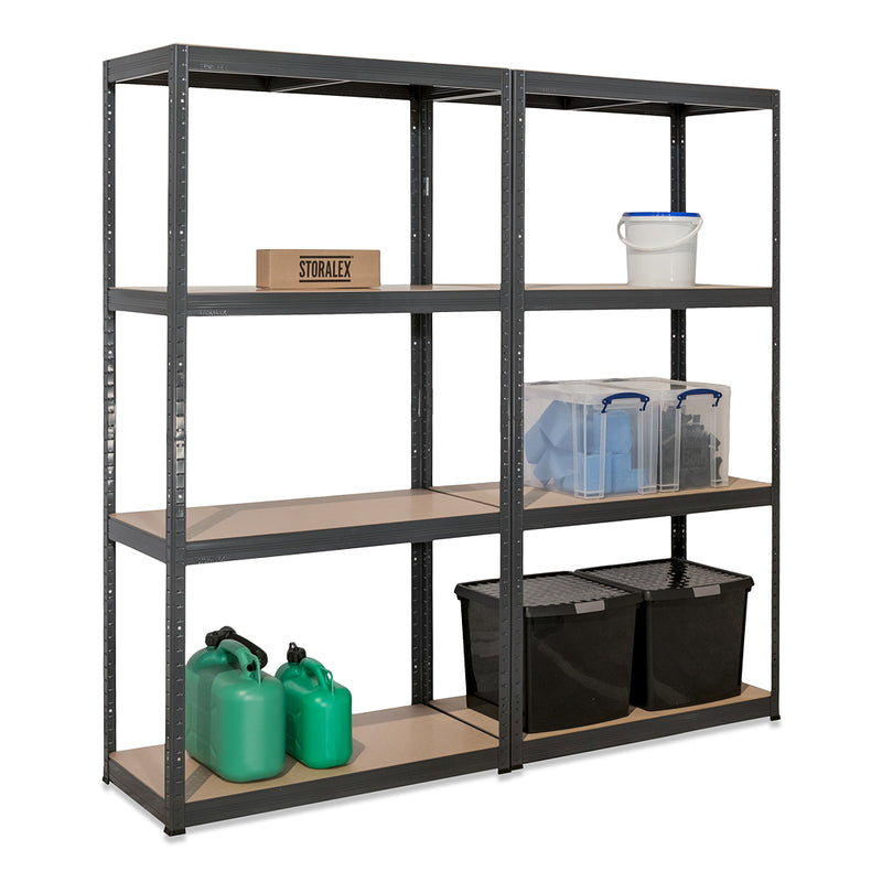 2x VRS Garage Shelving - 1600mm High - 200kg - Grey