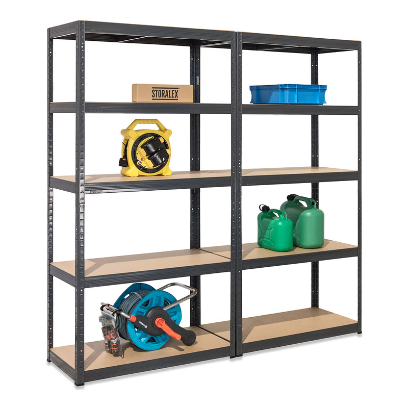 2x VRS Heavy Duty Shelving - 2130mm High - 200/280kg - Grey
