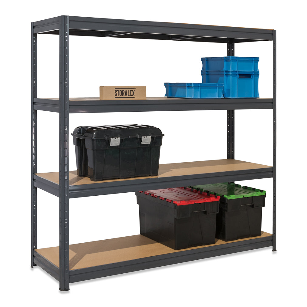 Tufferman 1x Storalex HRX Heavy Duty Garage Shelving 1770mm High 600kg Grey ...