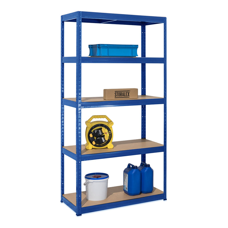 1x VRS Shelving Unit - 1800mm High - Blue with 12x 33.5L Really Useful Boxes