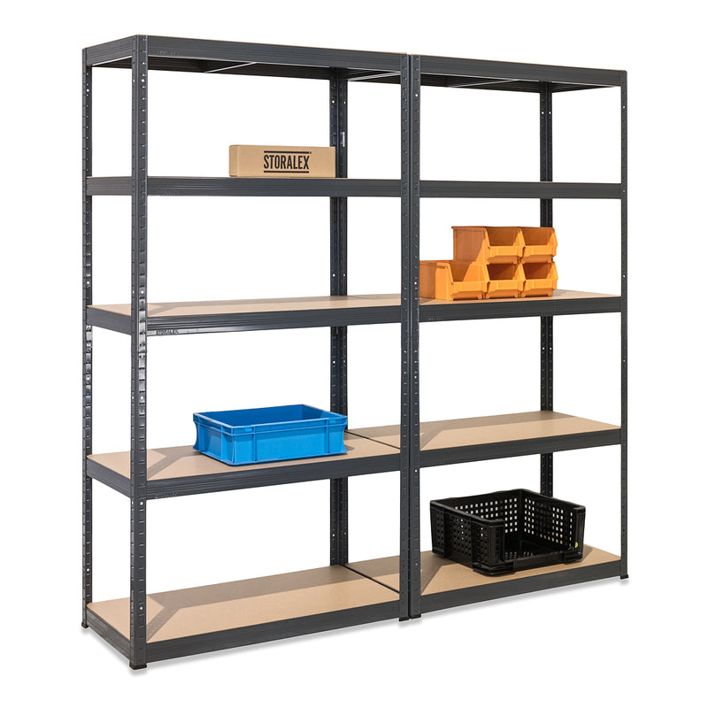 2x VRS Heavy Duty Shelving - 1800mm High - 200/280kg - Grey