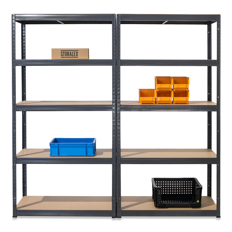 2x VRS Heavy Duty Shelving - 1800mm High - 200/280kg - Grey