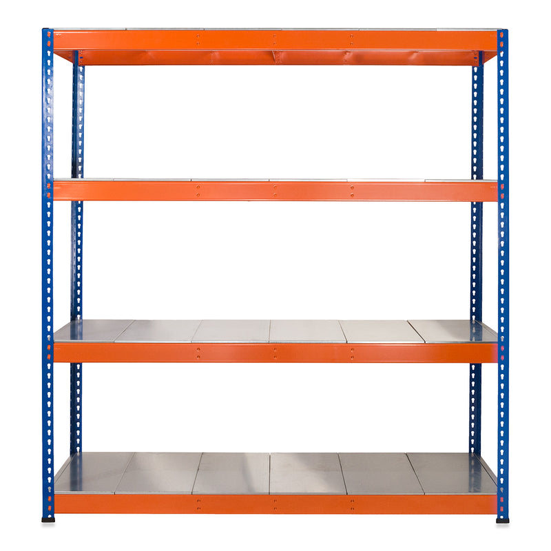 1x SX400 Industrial Shelving - 1980mm High - 400kg - Steel - Blue & Orange