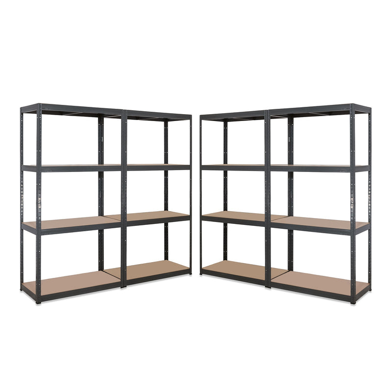 4x VRS Heavy Duty Shelving - 1600mm High - 200kg - Grey