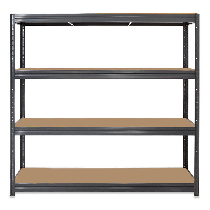 1x HRX Heavy Duty Shelving - 1770mm High - Grey with DIY Plastic Storage Boxes